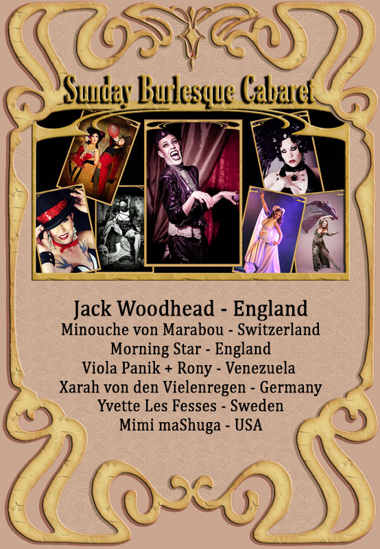 Amsterdam Burlesque Award - Sunday Matinée Burlesque Showcase - no competition on Sunday, but a great Burlesqueshowcase and party!